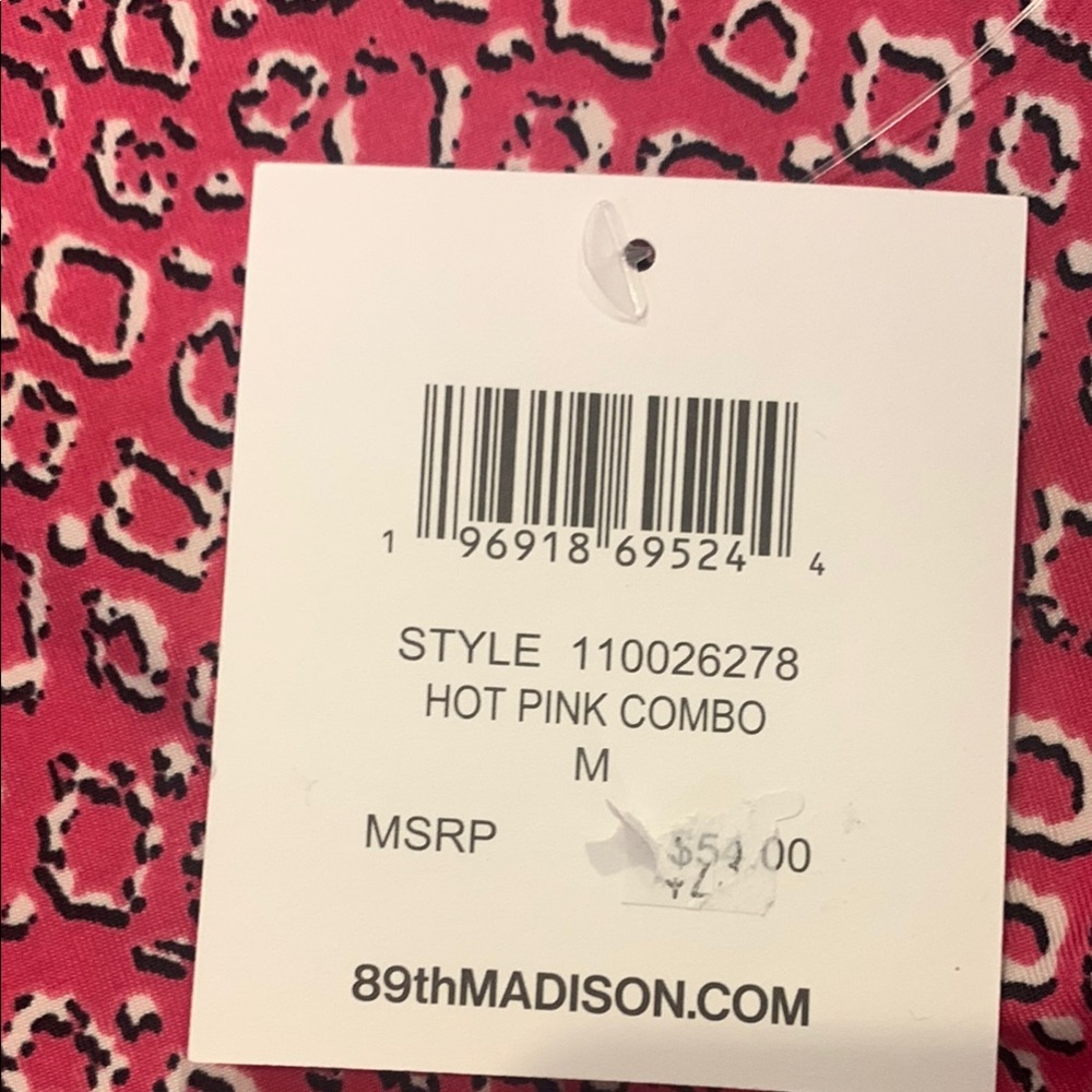89th & Madison NWT Multiple Sizes Pink Patterned Women's Top - Picture 4 of 13
